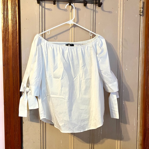 Zara off shoulder white top blouse small - Picture 2 of 2